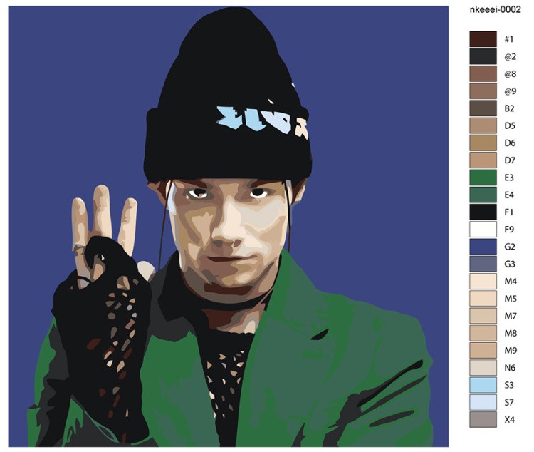 Картина по номерам «Рэпер nkeeei нкей нкееей: Портрет 40x40» — картинка 2