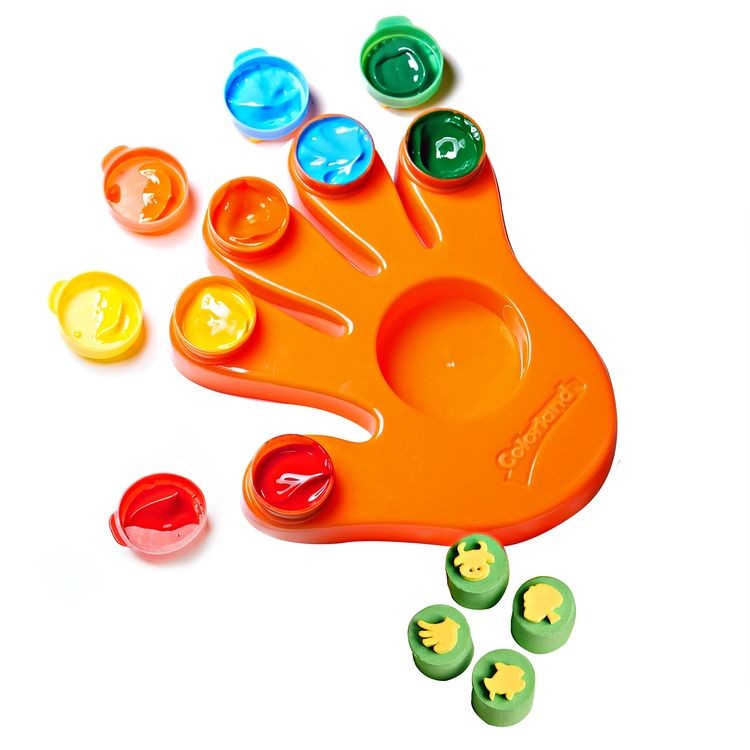 Пальчиковые краски со штампиками «Ладошка» левая — картинка 2