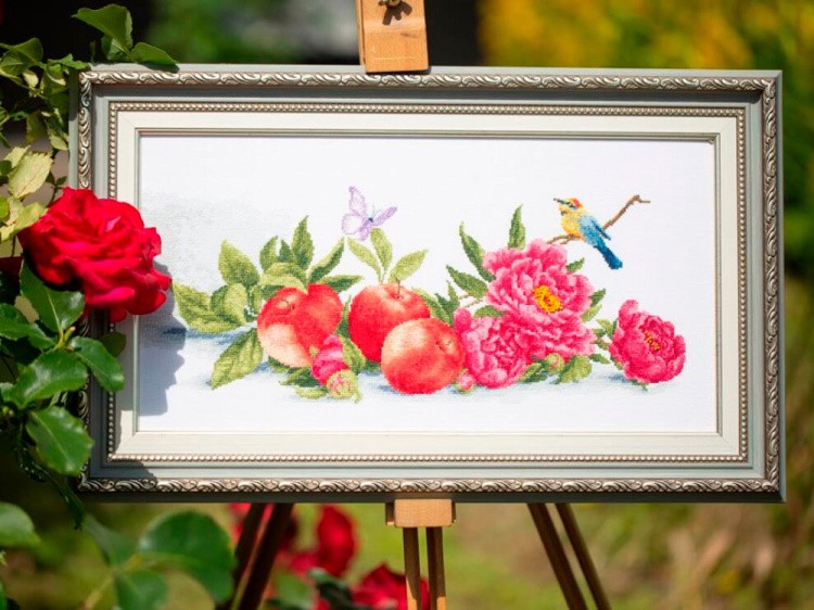 Набор для вышивания «Яблоки и пионы» — картинка 5