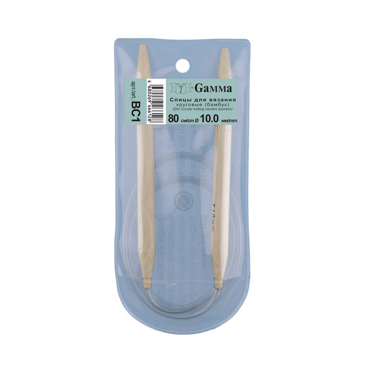 Спицы круговые 80 см, бамбук, d 10 мм, Gamma — картинка 2