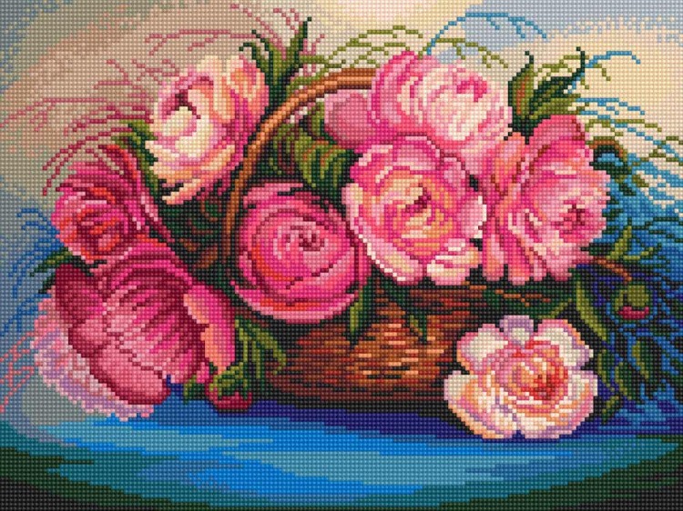 Алмазная вышивка «Роскошные пионы» — картинка 2
