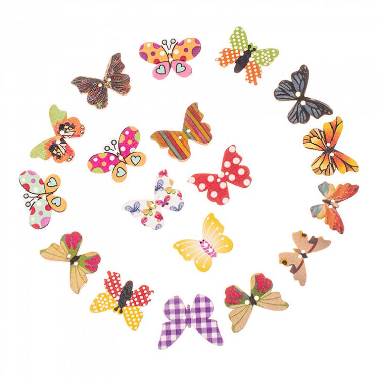 Пуговицы декоративные «Бабочки микс», 25 шт., 2,5-3 см — картинка 4