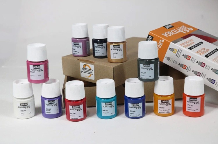 Набор красок Porcelaine 150 «Исследование» по фарфору и керамике, под обжиг, 12 цв., 20 мл, Pebeo — картинка 9
