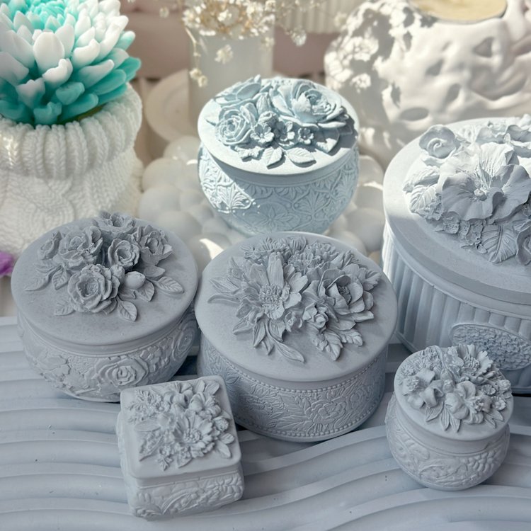 Силиконовый молд - Контейнер/банка для свечей с крышкой №8, d 7 см, 1 шт. — картинка 3