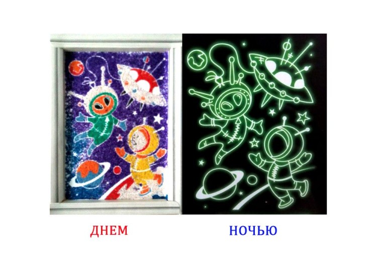 Неон-фреска «Дружба в космосе» — картинка 4