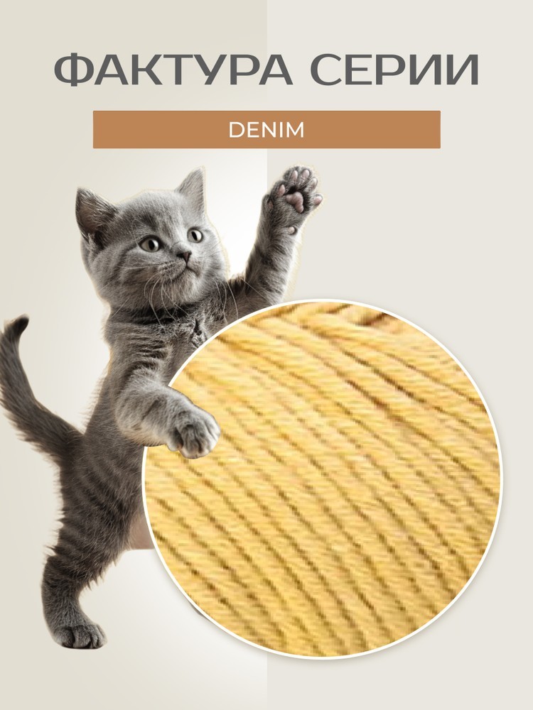 Пряжа NAKO Denim (Нако Деним), (11586), медовый, 5 шт. по 100 г — картинка 3