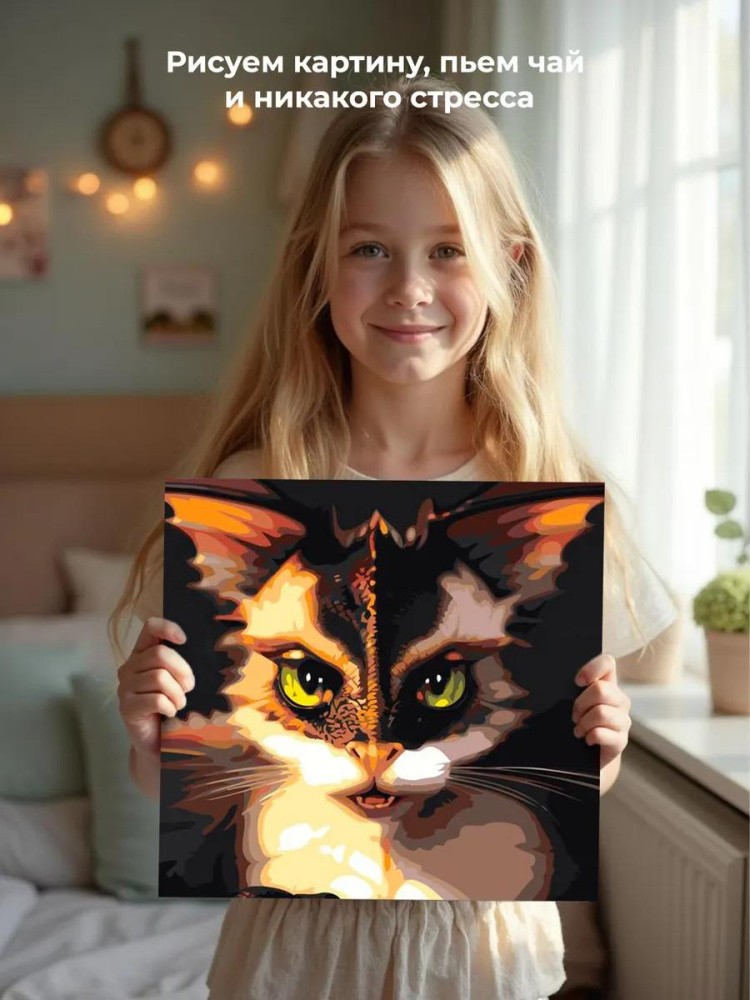 Картина по номерам «Кот-дракон» — картинка 7