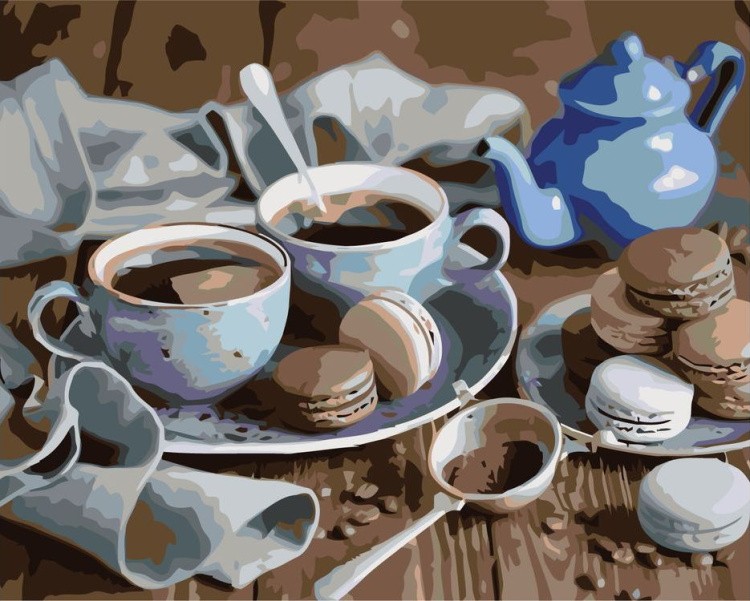 Картина по номерам «Кофе с пирожными»