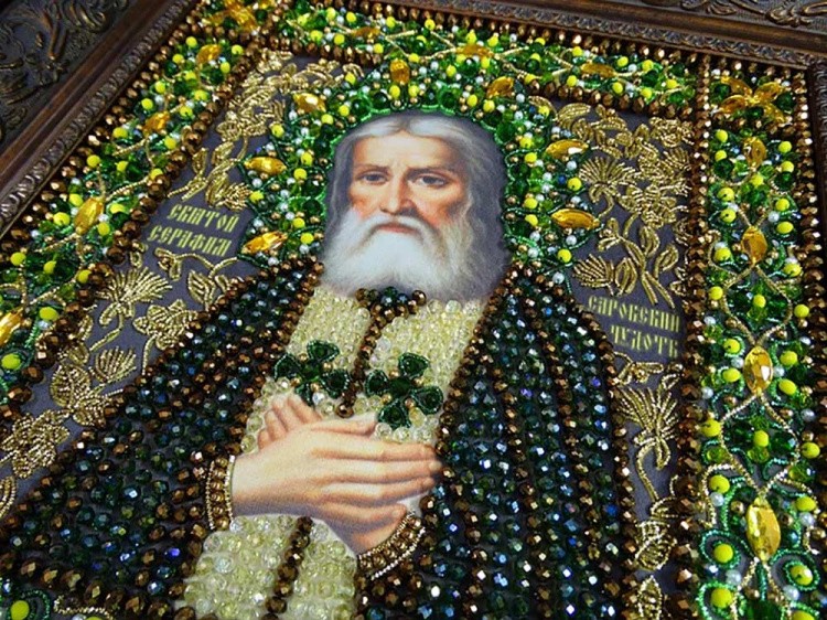 Набор вышивки хрустальными камнями «Святой Серафим Саровский» — картинка 9