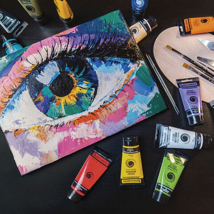 Краска акриловая художественная BRAUBERG ART CLASSIC, туба 75мл, охра желтая — картинка 6