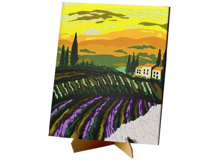 Картина по номерам «Лавандовый закат» (мини-раскраска) — картинка 2