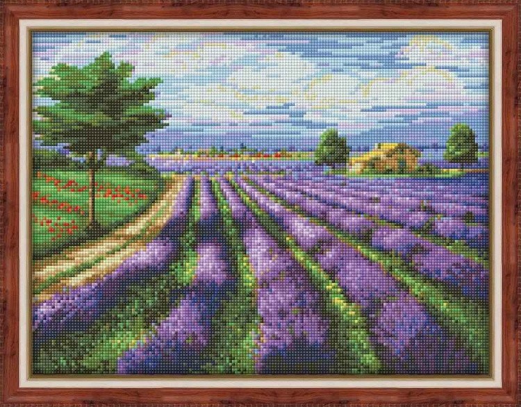 Алмазная вышивка «Лавандовое поле» — картинка 2