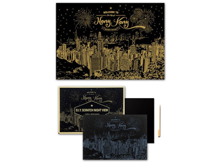 Скретч-картина «Гонконг. Набережная» — картинка 3