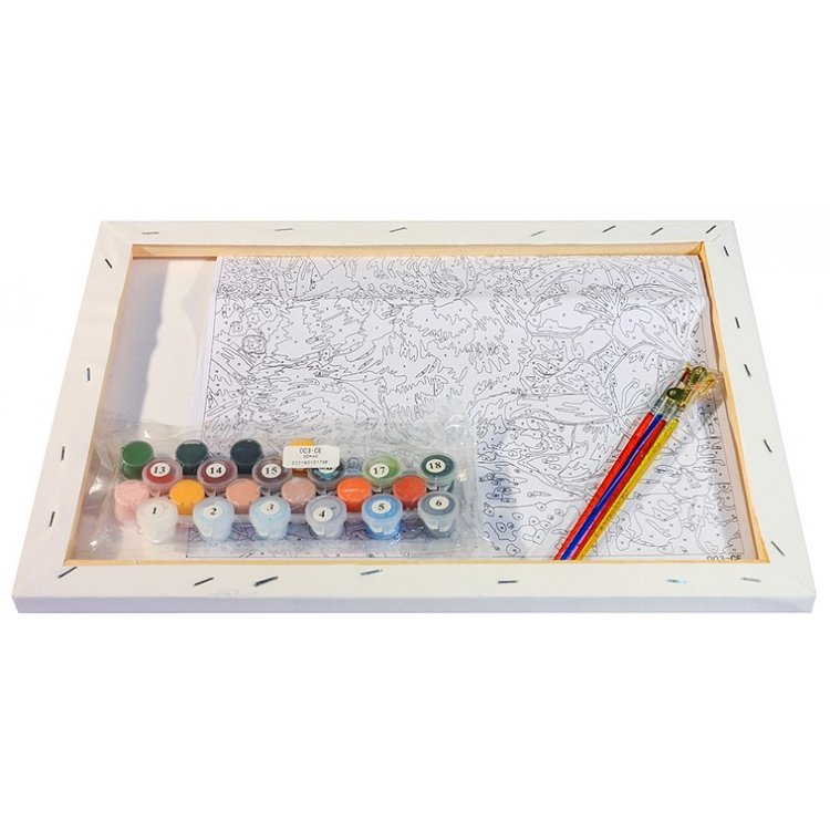 Картина по номерам «Щенок и лилии» — картинка 3