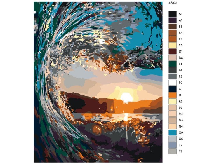 Картина по номерам «Волна на закате» — картинка 2