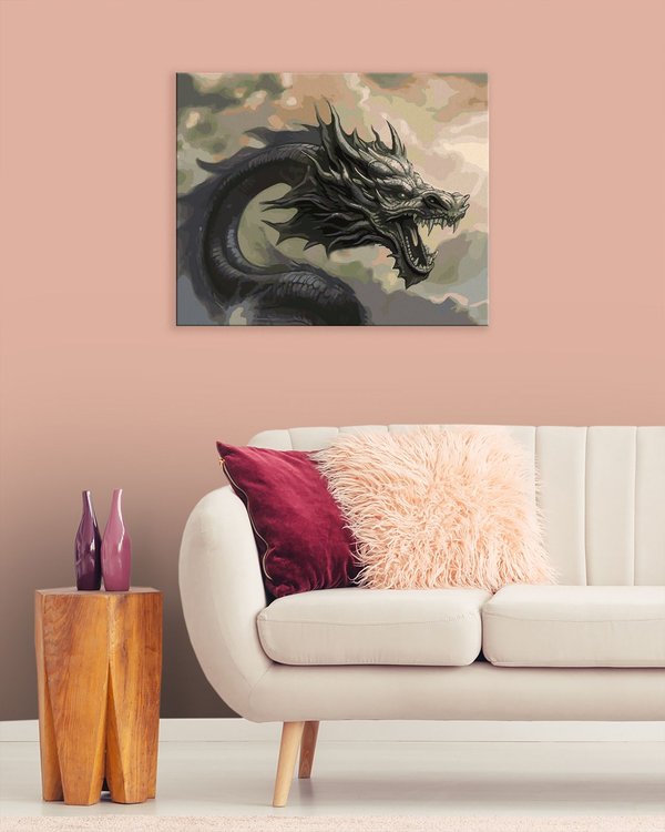 Картина по номерам «Японский дракон воды» — картинка 3