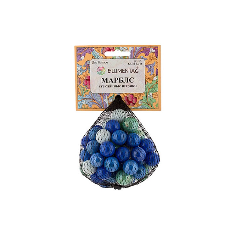 Стеклянные шарики марблс №05 ассорти GLM-02/16, 16 мм, 6 шт. по 340 г, Blumentag  — картинка 3