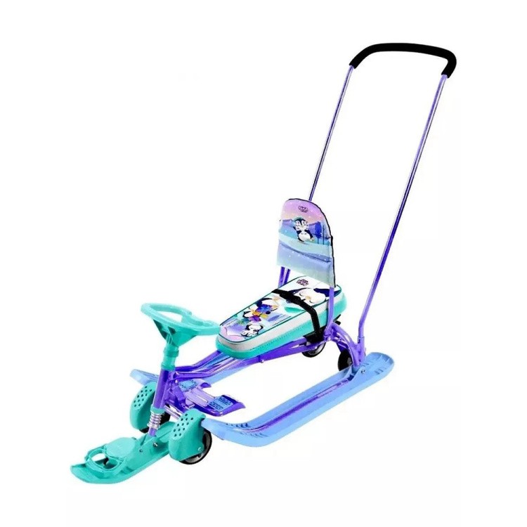 Снегокат детский со спинкой Тимка спорт 6 с Пингвинами — картинка 5