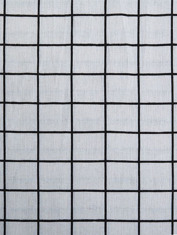 Ткань Лен, 140 г/м², 5 м x 150 см, цвет: белый, принт клетка, TBY — картинка 2