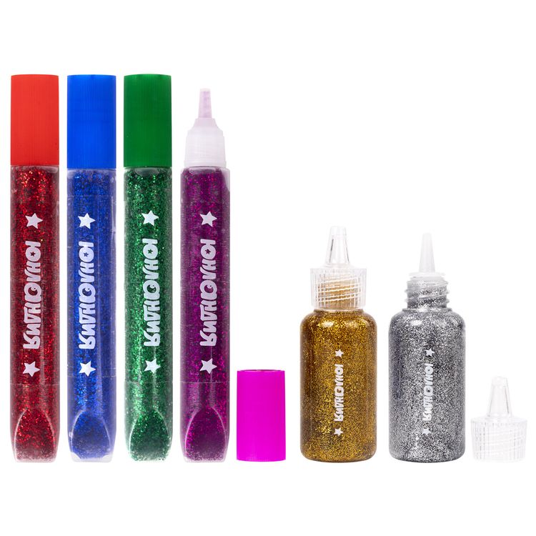 Гель с блестками, 6 цветов (4 цв - 10,5 мл и золото/серебро - 20 мл), Юнландия — картинка 2
