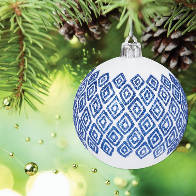 Шары елочные с узором «Гжель», набор 4 шт., пластик, 6 см — картинка 7