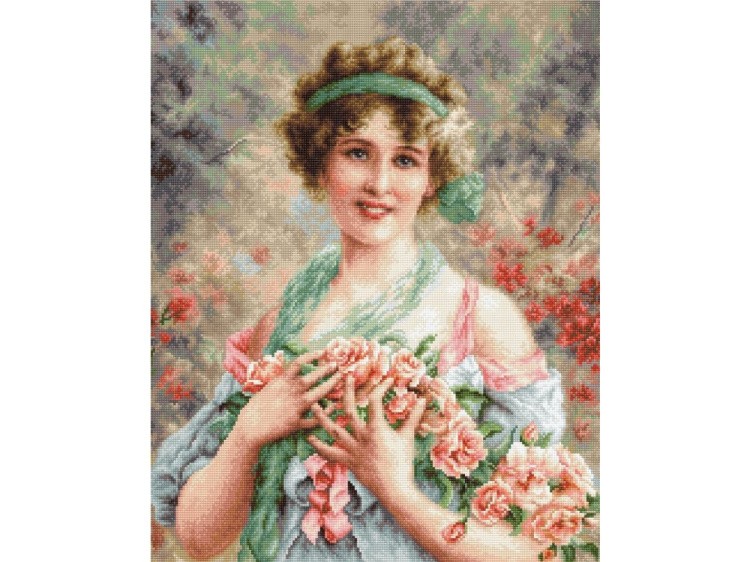 Набор для вышивания «Девушка с розами»