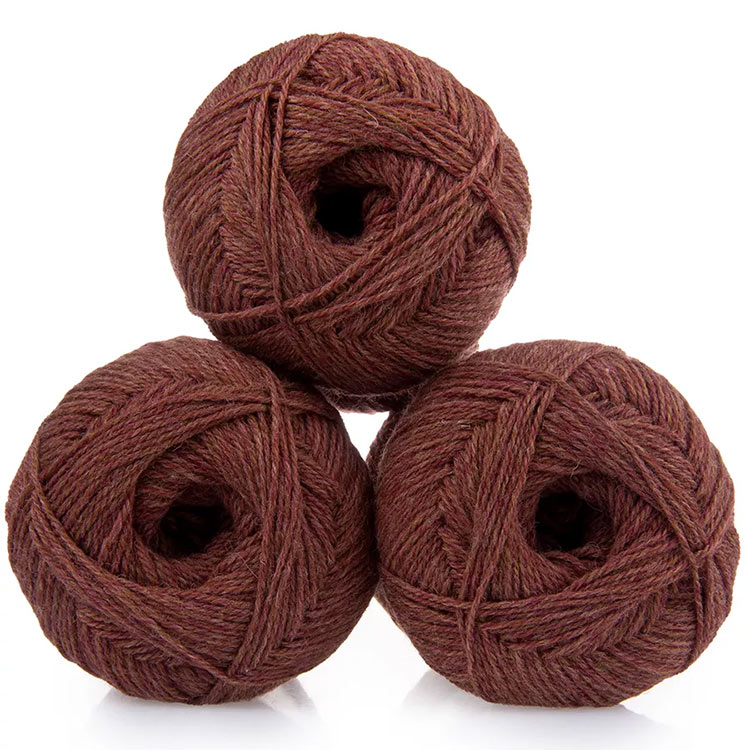 Пряжа из Троицка Шотландский твид (1452), меланж бордо, 5 шт. по 100 г — картинка 3