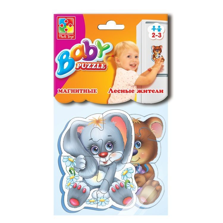 Мягкие магнитные Baby puzzle «Лесные жители»