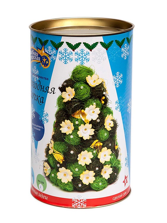 Елочка из сизаля «Рождество» (желто-зеленая) — картинка 3