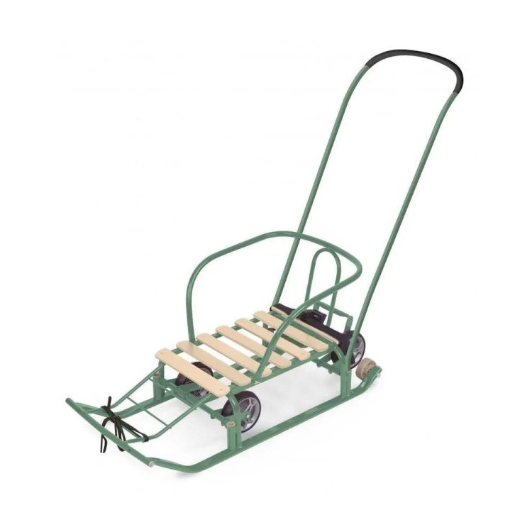 Санки детские с колесами зимние Тимка 5, оливковый — картинка 4