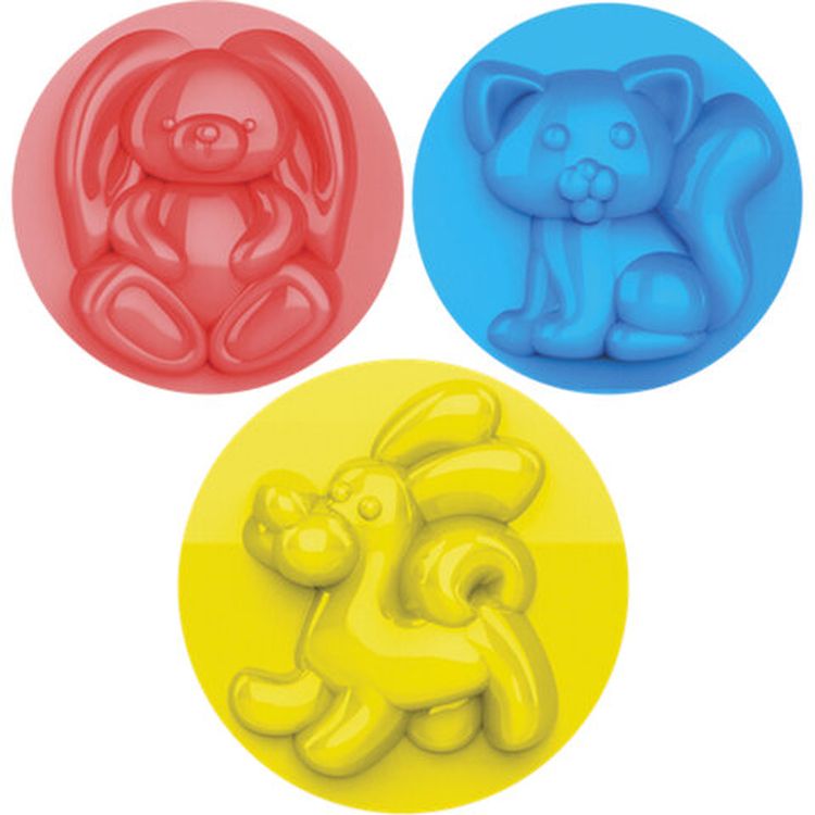 Тесто для лепки с формочками Луч «Питомцы», 12 цветов, 3 формы, пластиковая банка — картинка 2