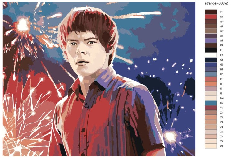 Картина по номерам «Очень странные дела: Джонатан Байерс - Чарли Хитон» — картинка 2