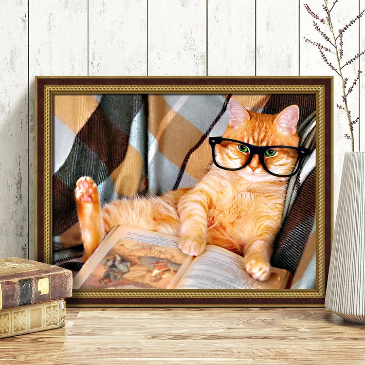 Алмазная вышивка «Кот за книжкой» — картинка 2