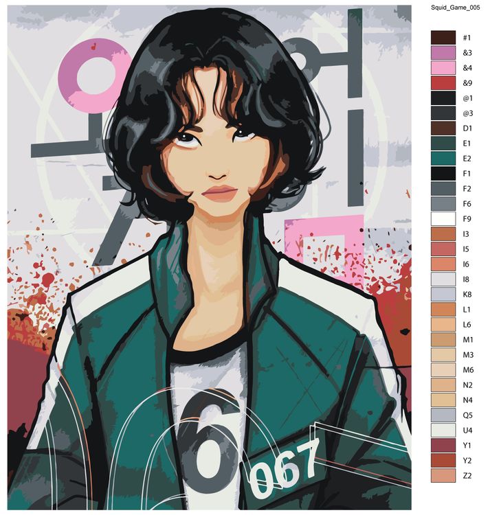 Картина по номерам «Игра в кальмара: Канг Саэ-пёк 2» — картинка 2