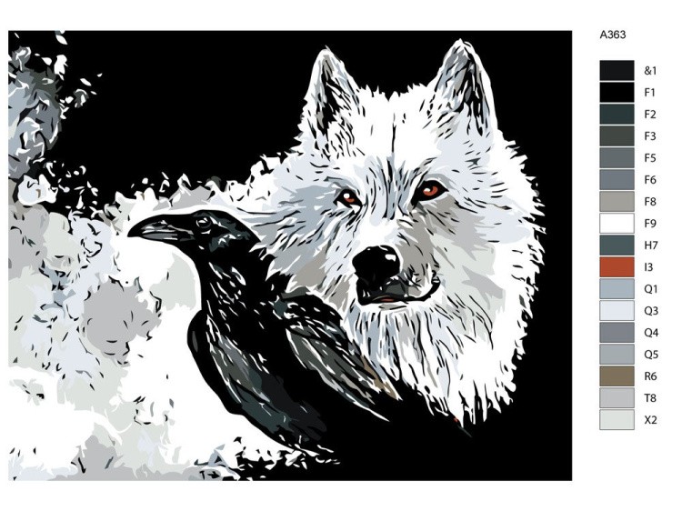 Картина по номерам «Белый волк» — картинка 2