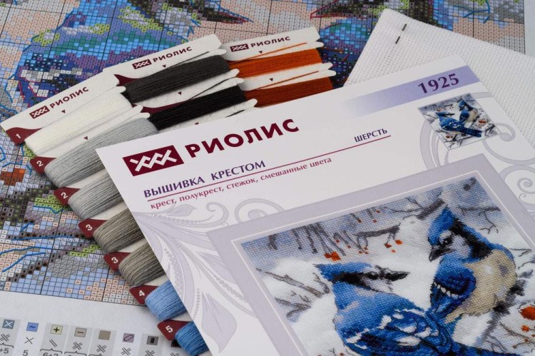 Набор для вышивания «Голубые сойки» — картинка 2