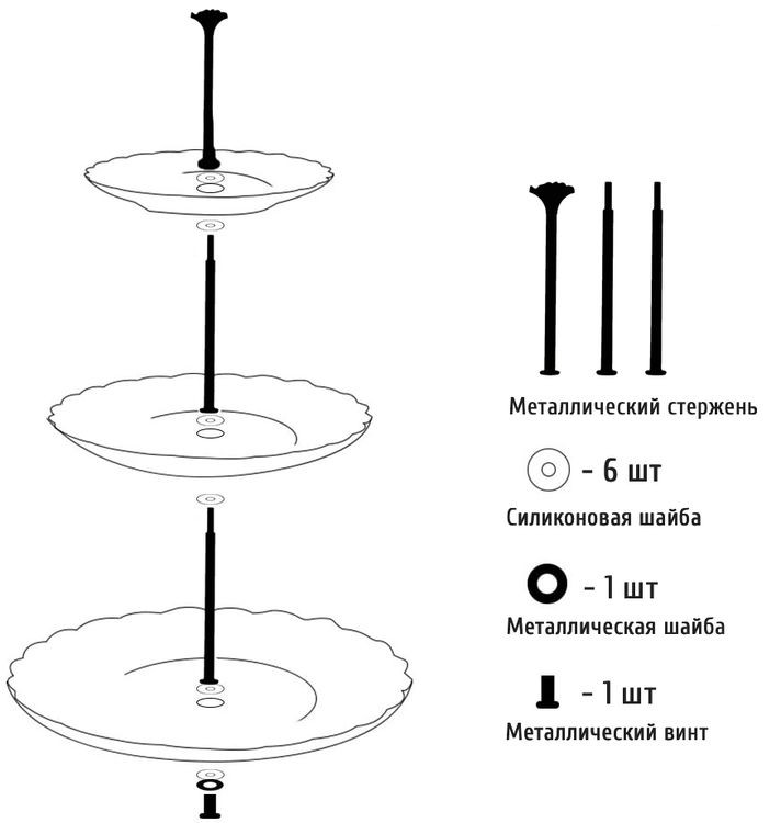 Фурнитура для фруктовницы Роза золотая — картинка 2