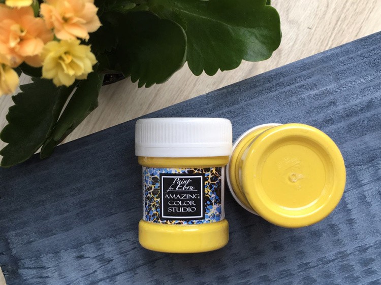 Краска для эбру желтая 30 мл, Amazing Color — картинка 2