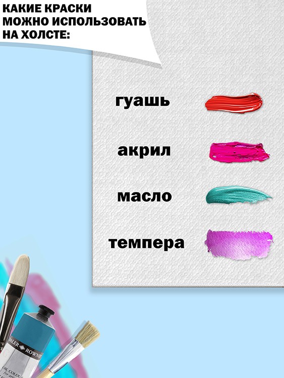 Комплект из 5 штук Холстов на картоне 280 г/м2, 20x20 см — картинка 2
