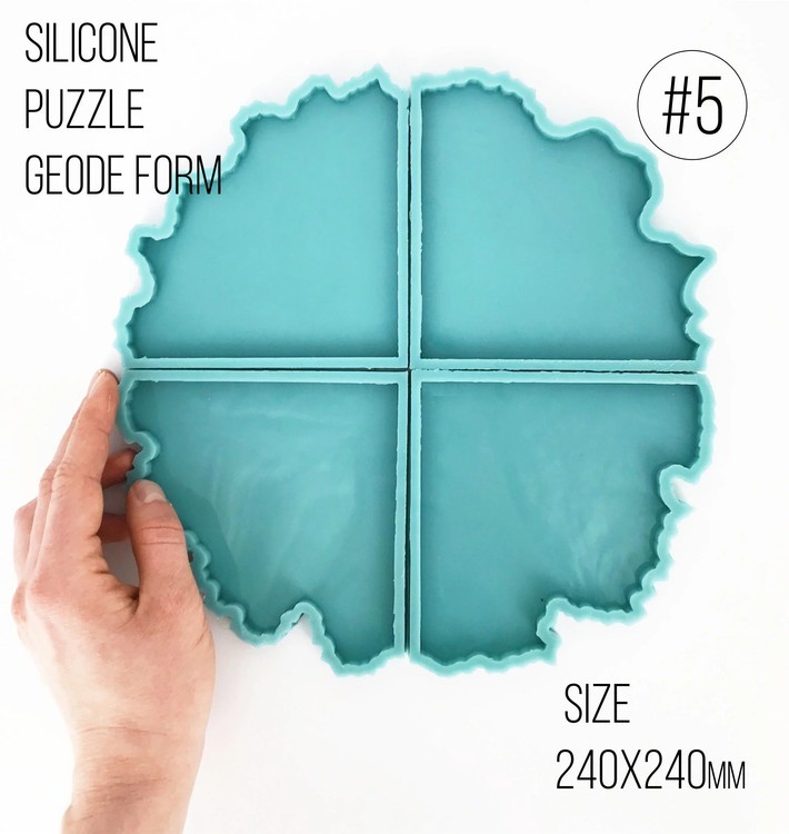Силиконовый молд в виде среза камня Puzzle Geode (из 4 частей), модель №5, Craftsmen.store — картинка 2