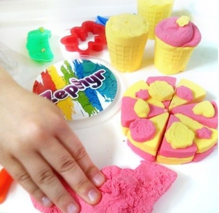 Кинетический пластилин Лепа «Zephyr» розовый (0,150 кг в банке) — картинка 3