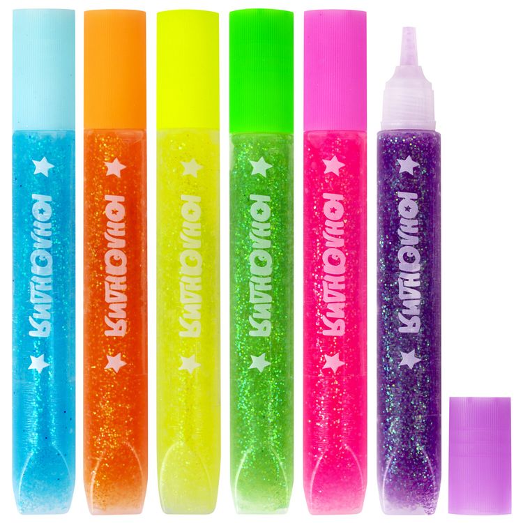 Гель с блестками Неончики, 6 цветов по 10,5 мл, Юнландия — картинка 2