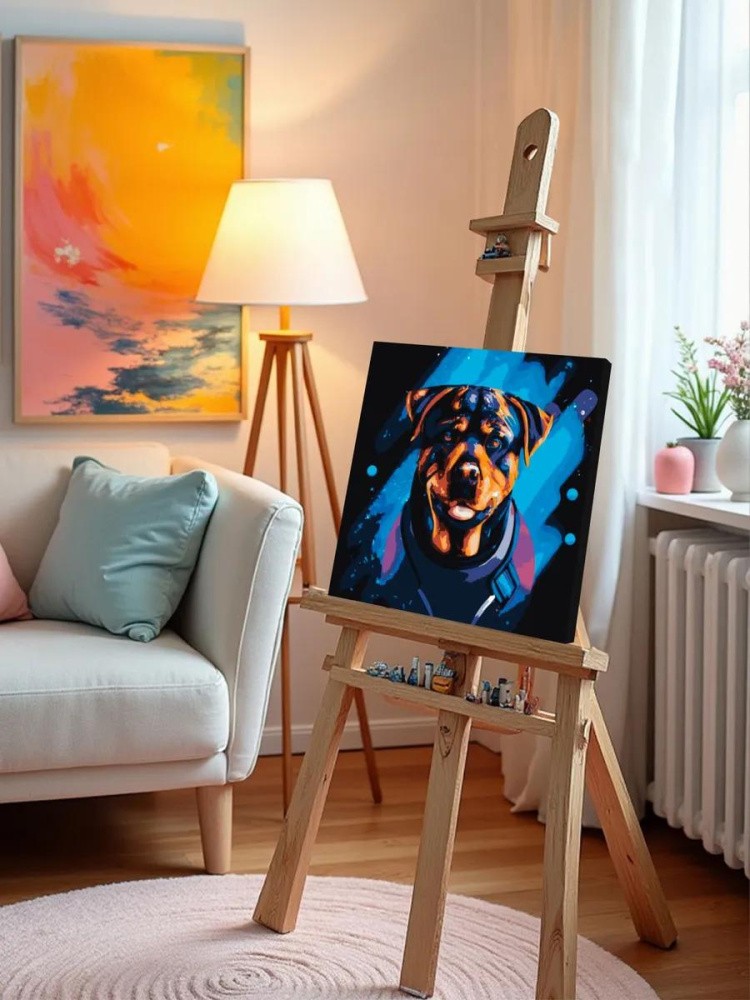 Картина по номерам «Космический портрет ротвейлера» — картинка 10