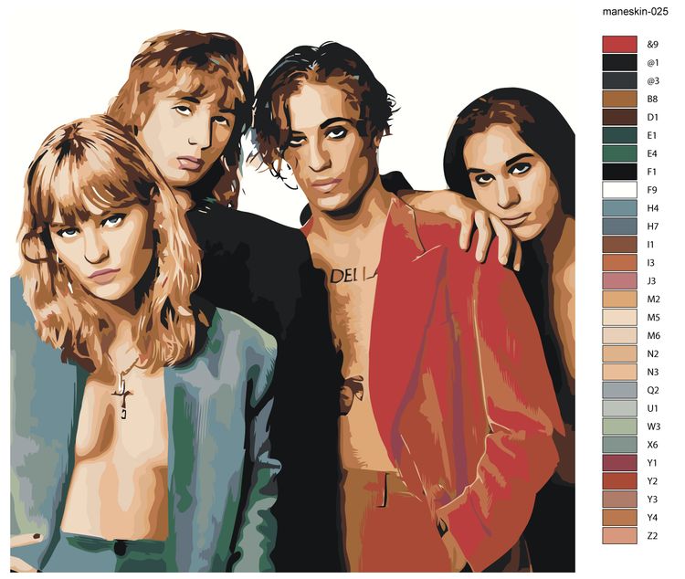 Картина по номерам «Группа Maneskin Манескин 10» — картинка 2