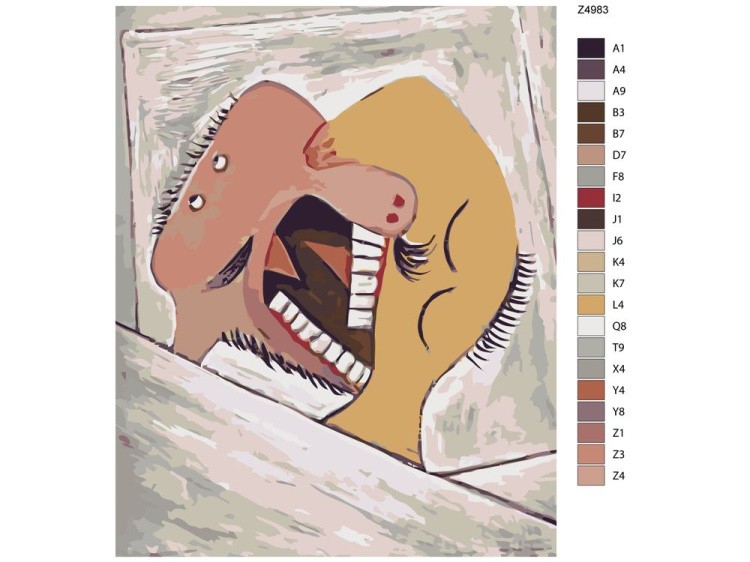 Картина по номерам «Абстрактный поцелуй» — картинка 2
