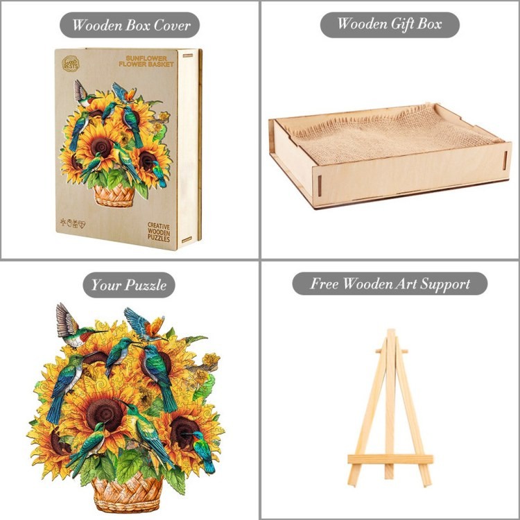 Деревянные пазлы «Корзина с Подсолнечниками S», Woodbests — картинка 5