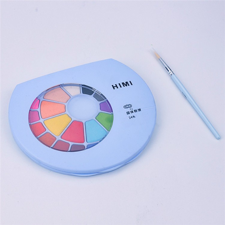 Набор акварельных красок HIMI голубой 24 цвета - 1 коробка — картинка 3