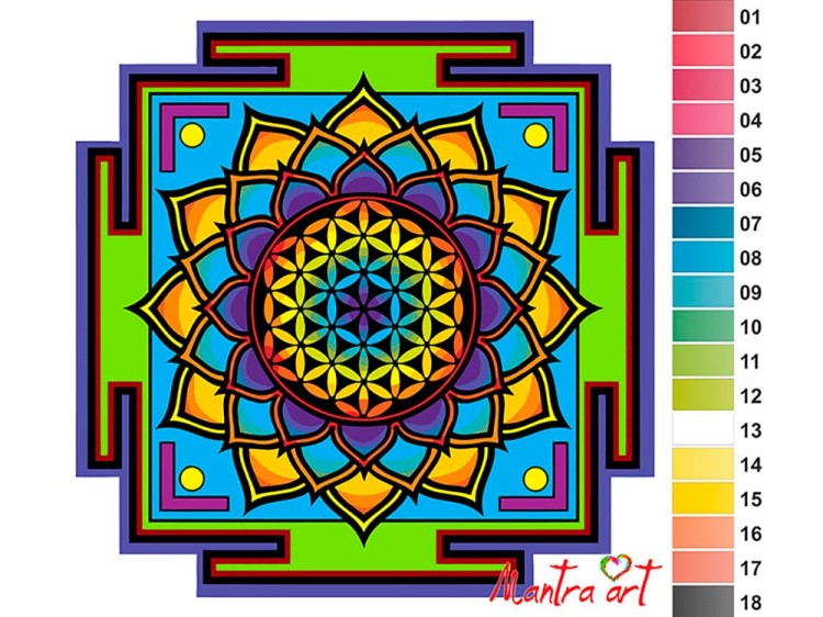 Картина по номерам «Мандала Цветок жизни» — картинка 2