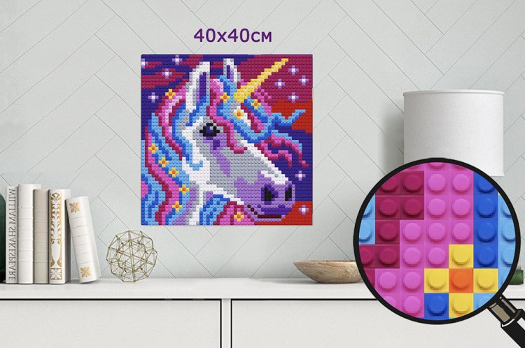 Картина-мозаика из конструктора PIXELIM «Портрет Единорога» — картинка 4