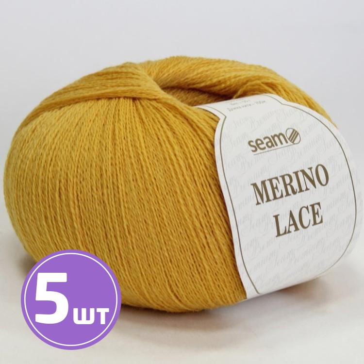 Пряжа SEAM MERINO LACE (29), золотая охра, 5 шт. по 50 г